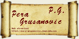 Pera Grušanović vizit kartica